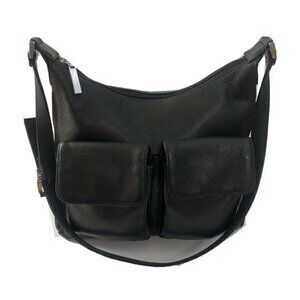 Giani Bernini Women's Handbag Leather Satchel Black Shoulderbag Purse organizer